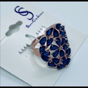 Savvy Cie Rose Gold Lab Created Sapphire Ring